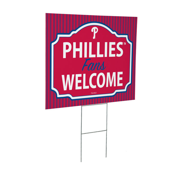 Philadelphia Phillies Coroplast Yard Sign, "Fans Welcome"