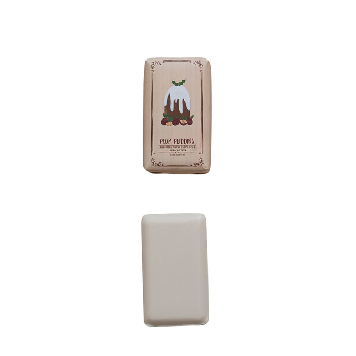 Plum Pudding Scented Olive Oil & Shea Butter Milled Bar Soap by Creative Co-Op