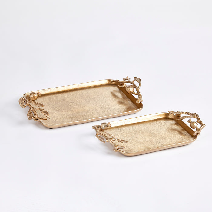 Pomegranate Branch Decorative Trays, Set Of 2 - View 2