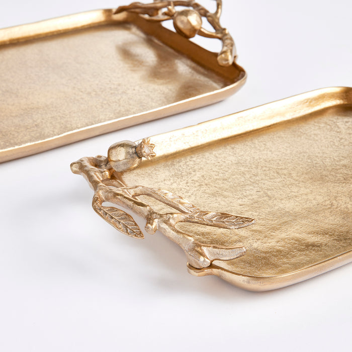 Pomegranate Branch Decorative Trays, Set Of 2 - View 3