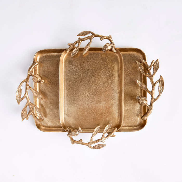 Pomegranate Branch Decorative Trays, Set Of 2 - View 4