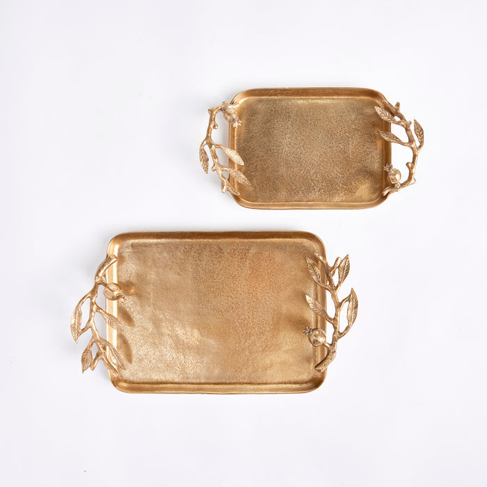 Pomegranate Branch Decorative Trays, Set Of 2 - View 5
