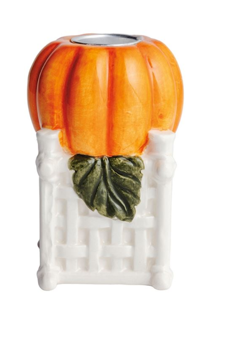 Pumpkin Topiary Taper Holder by Mud Pie