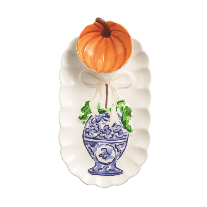 Pumpkin Topiary Tray & Tidbit Set by Mud Pie