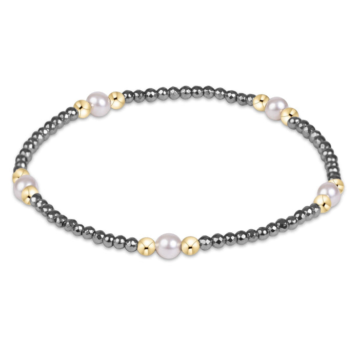 enewton Purpose Pearl 4mm Silver Faceted Hematite Bracelet