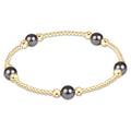 enewton Purpose Pearl Dark Grey 6mm Gold Bracelet
