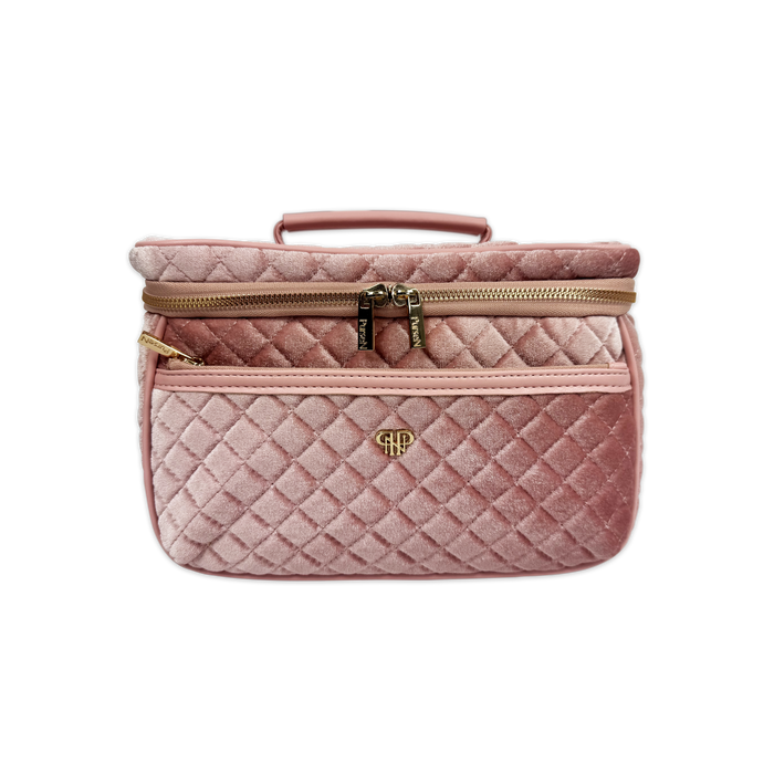 PurseN Classic Train Case - Blush Velvet Quilted - A. Dodson's