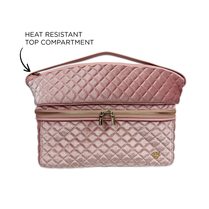 PurseN Stylist Travel Bag - Blush Velvet Quilted - A. Dodson's