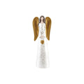 Resin Angel with Heart & Glitter, White, Gold Finish & Brown by Creative Co-Op