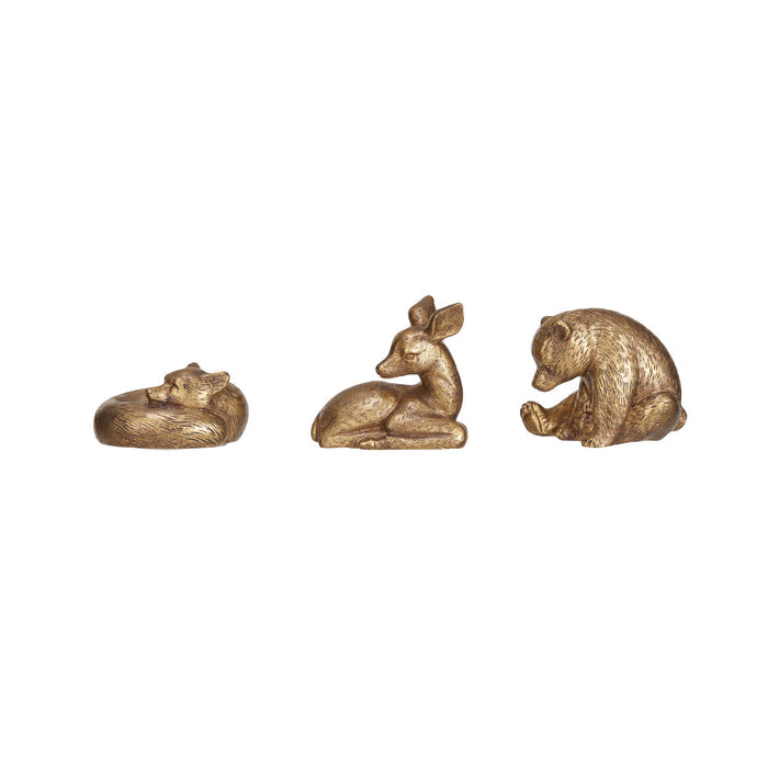 Resin Animal, Antique Gold Finish, 3 Styles