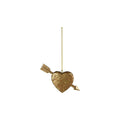 Resin Arrow Through Heart Ornament, Gold Finish by Creative Co-Op