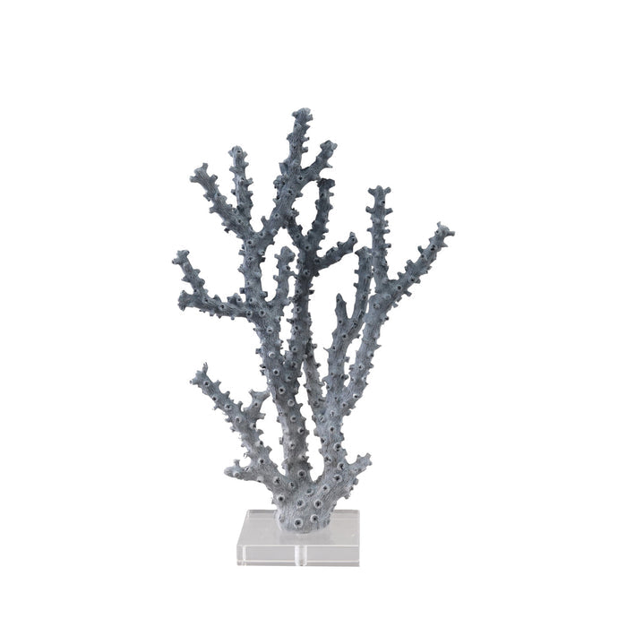 Resin Coral Decor with Acrylic Base, Blue