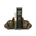 Resin Dog Head Bookends, Antique Bronze Finish