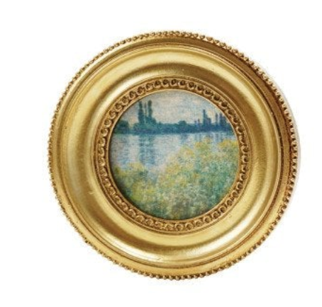 Resin Mini Framed Art Magnet, Gold Finish, 12 Styles