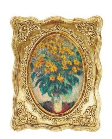 Resin Mini Framed Art Magnet, Gold Finish, 12 Styles