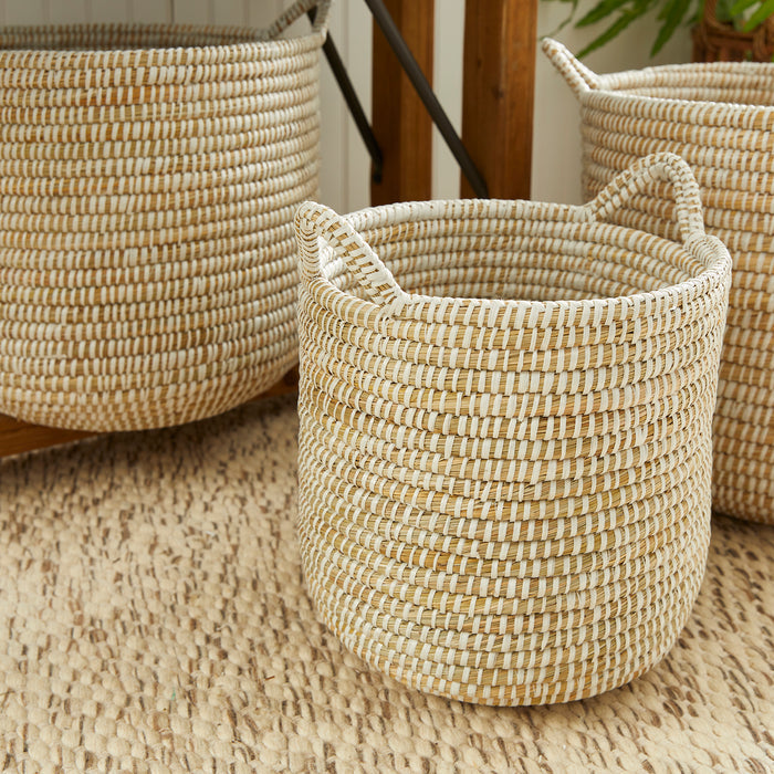 Rivergrass Round Baskets With Handles, Set Of 3 - View 6