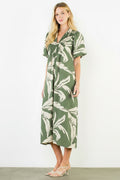 Sabine THML Woven Print Dress – Green