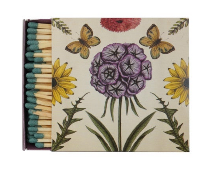 Safety Matches in Matchbox with Animals & Botanicals, 2 Styles