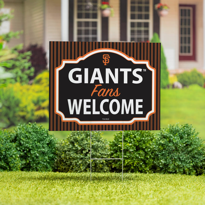 San Francisco Giants Coroplast Yard Sign, "Fans Welcome"