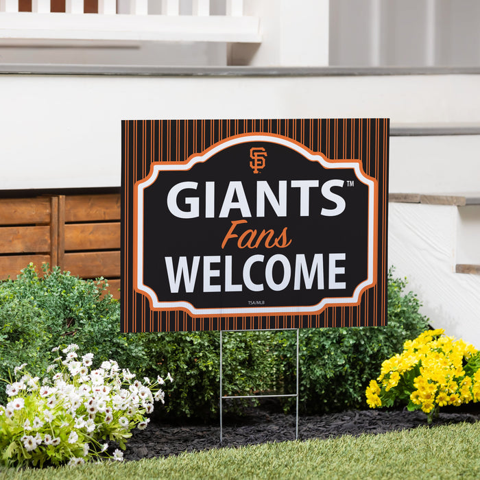 San Francisco Giants Coroplast Yard Sign, "Fans Welcome"