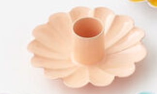 Scalloped Candleholder, 6 Colors, Metal, 4"