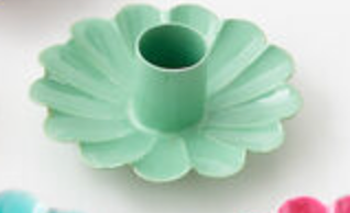 Scalloped Candleholder, 6 Colors, Metal, 4"