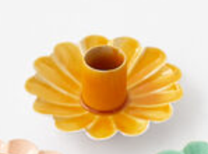 Scalloped Candleholder, 6 Colors, Metal, 4"
