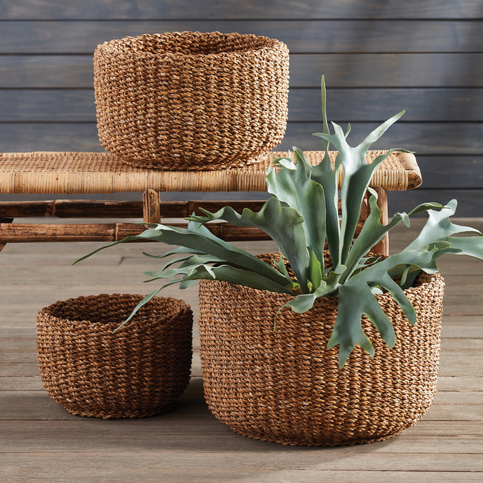 Seagrass Cylindrical Baskets, Set Of 3 - View 2