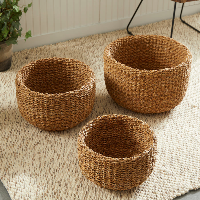 Seagrass Cylindrical Baskets, Set Of 3 - View 4