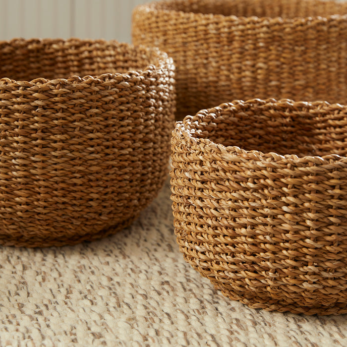 Seagrass Cylindrical Baskets, Set Of 3 - View 5