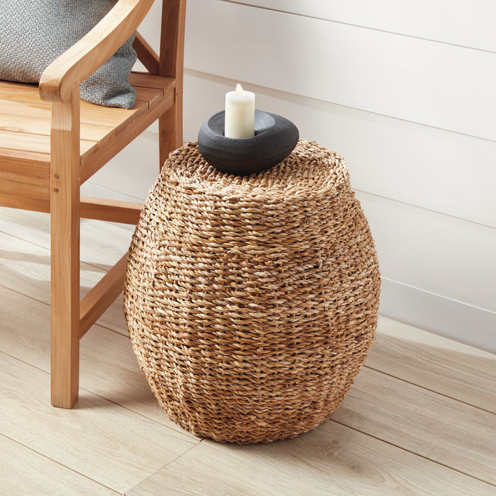 Seagrass Hourglass Pouf - View 2