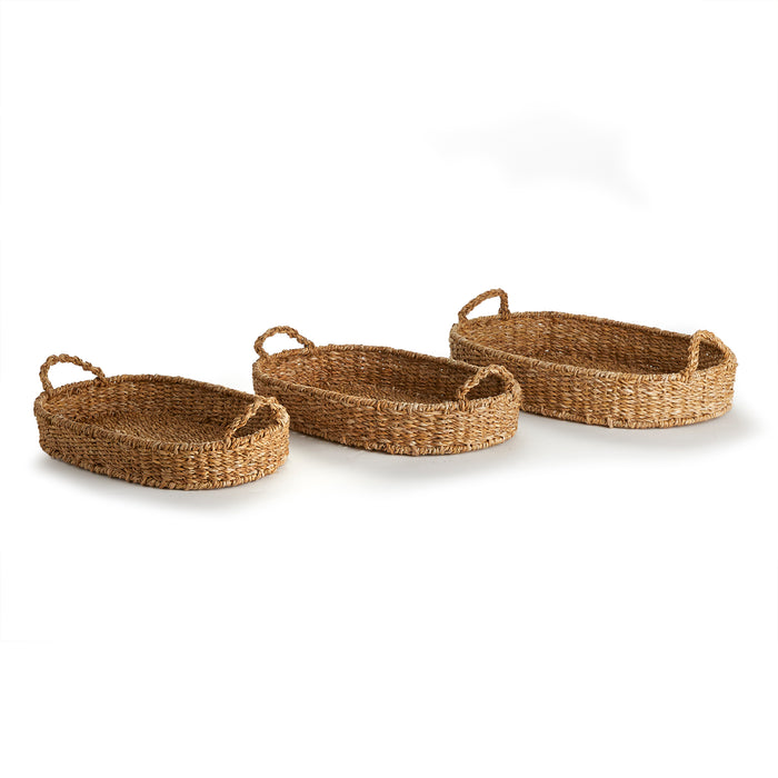 Seagrass Oval Trays, Set Of 3 - View 2