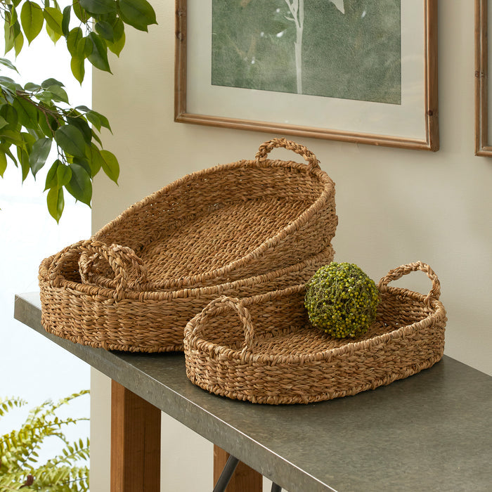 Seagrass Oval Trays, Set Of 3 - View 4