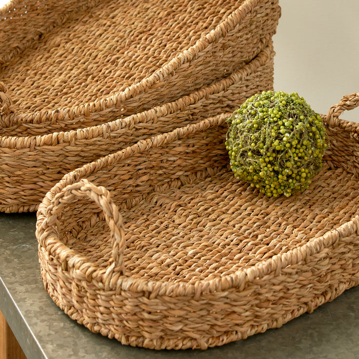 Seagrass Oval Trays, Set Of 3 - View 5