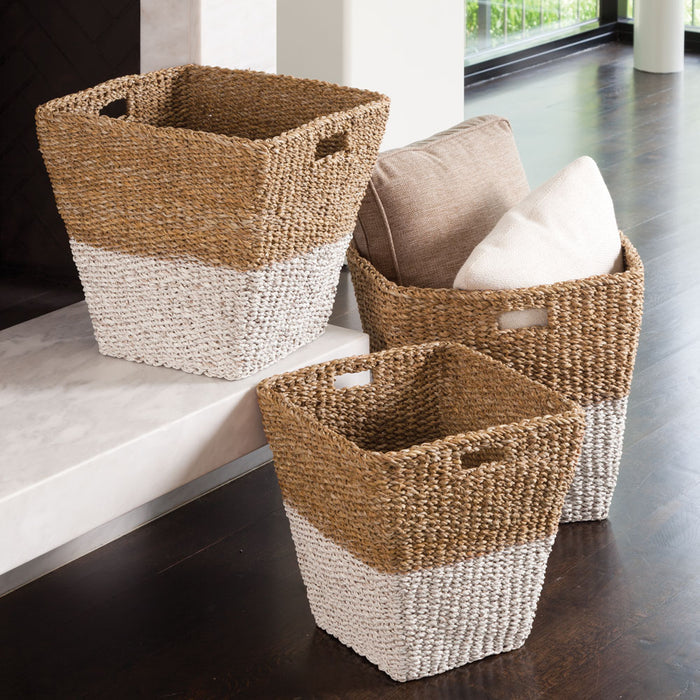 Seagrass Rectangular Storage Baskets, Set Of 3 - View 2