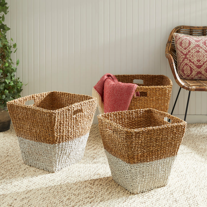 Seagrass Rectangular Storage Baskets, Set Of 3 - View 4