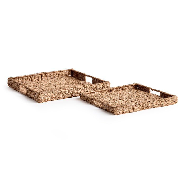 Seagrass Rectangular Trays, Set Of 2
