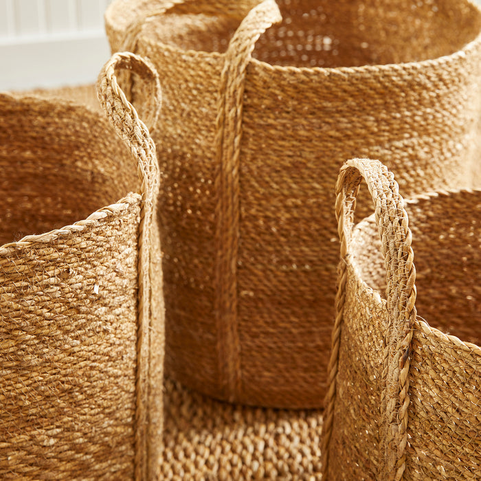 Seagrass Round Baskets With Long Handles, Set Of 3 - View 7