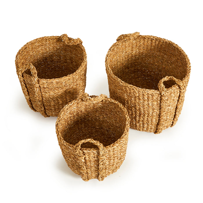 Seagrass Round Drum Baskets, Set Of 3 - View 3