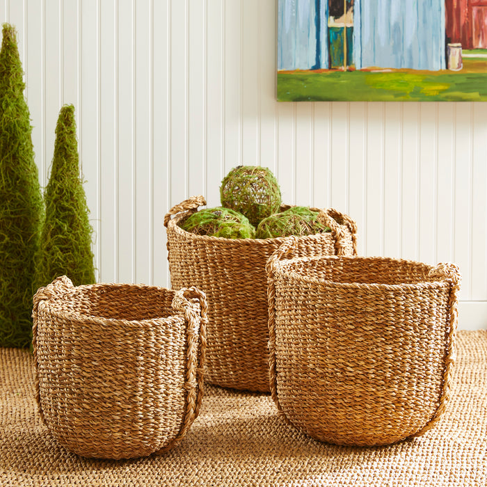 Seagrass Round Drum Baskets, Set Of 3 - View 5