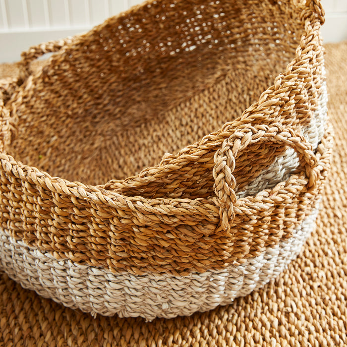 Seagrass Shallow Baskets With Handles, Set Of 3 - View 4