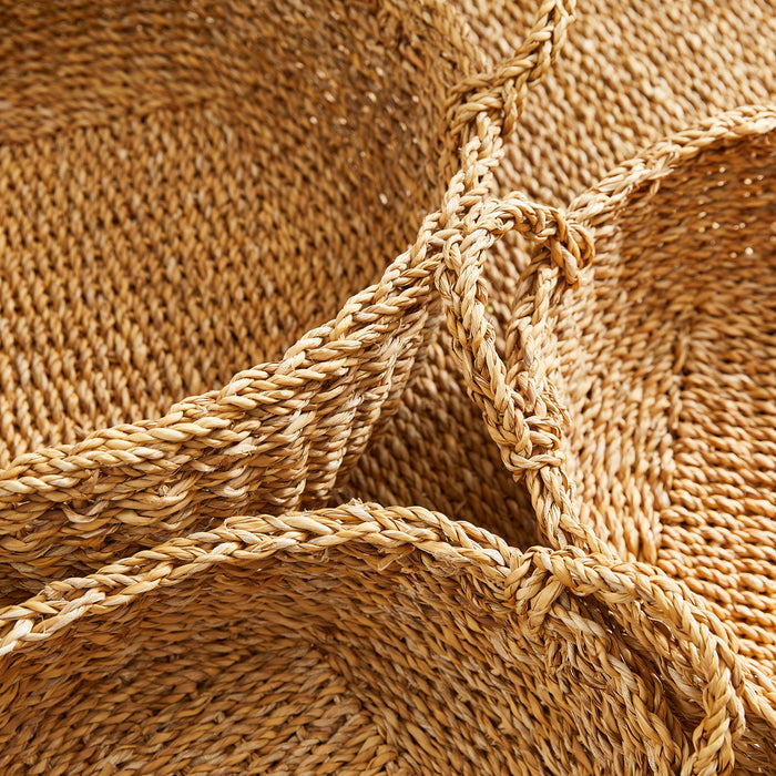 Seagrass Shallow Baskets With Handles, Set Of 3 - View 5