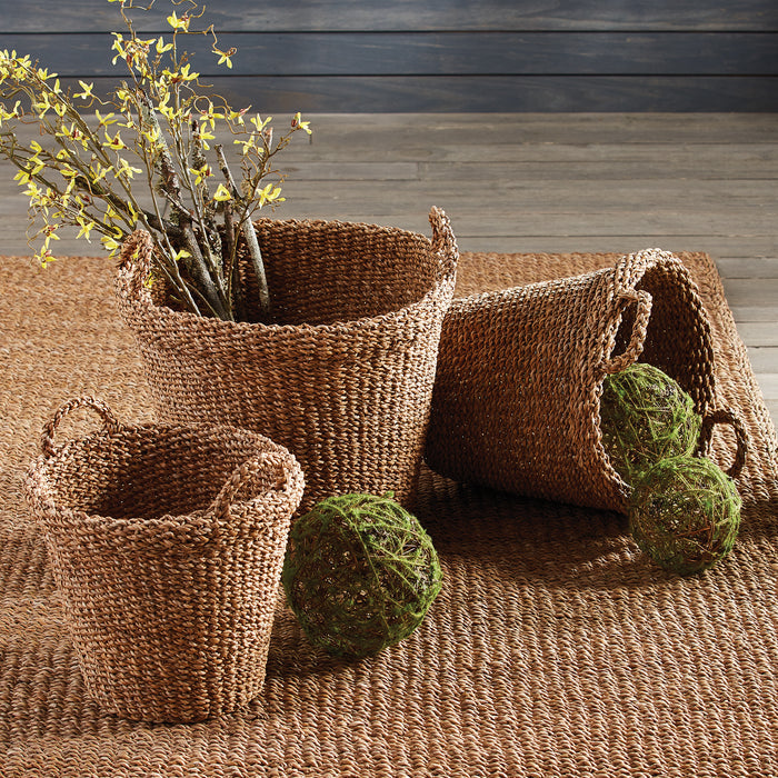 Seagrass Tapered Baskets With Handles, Set Of 3 - View 5