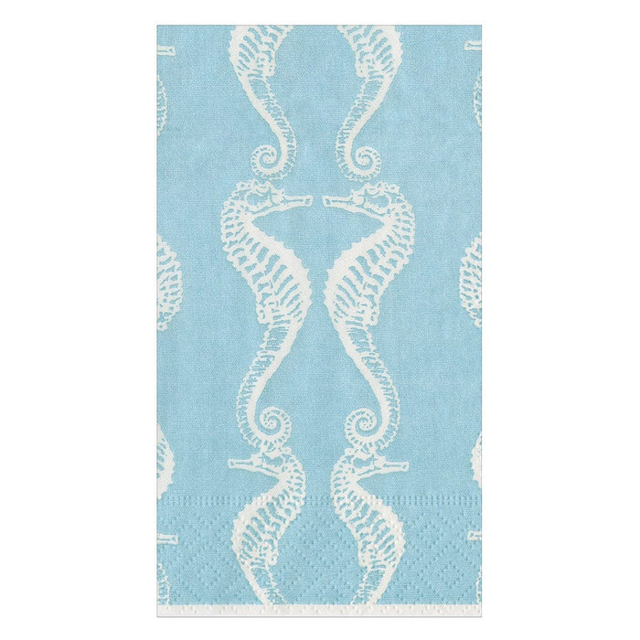 SEAHORSES ROBIN'S EGG - GUEST TOWEL