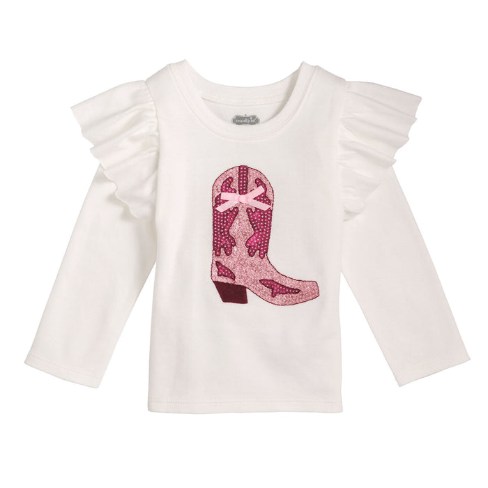 Sequin Cowgirl Boot Tee by Mud Pie