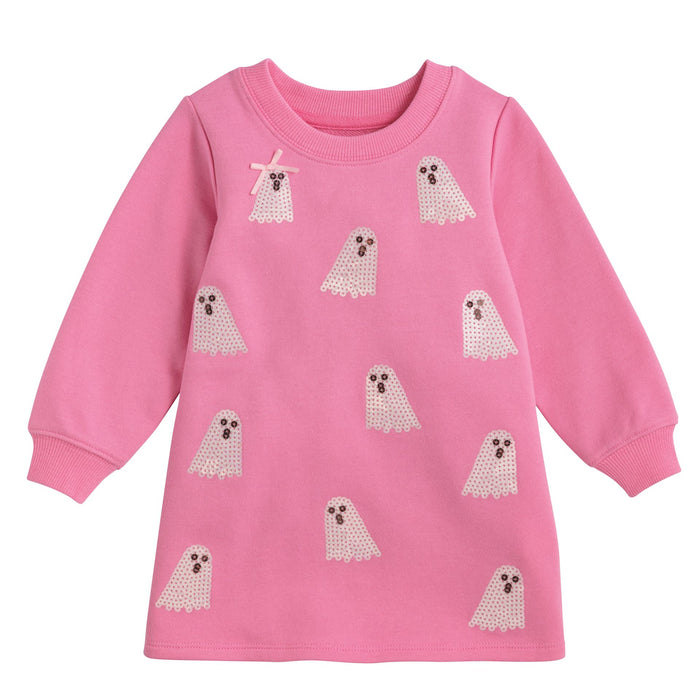 Sequin Ghost Sweatshirt Dress by Mud Pie