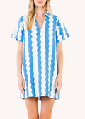 Sheryl THML Wave Pattern Dress – Blue