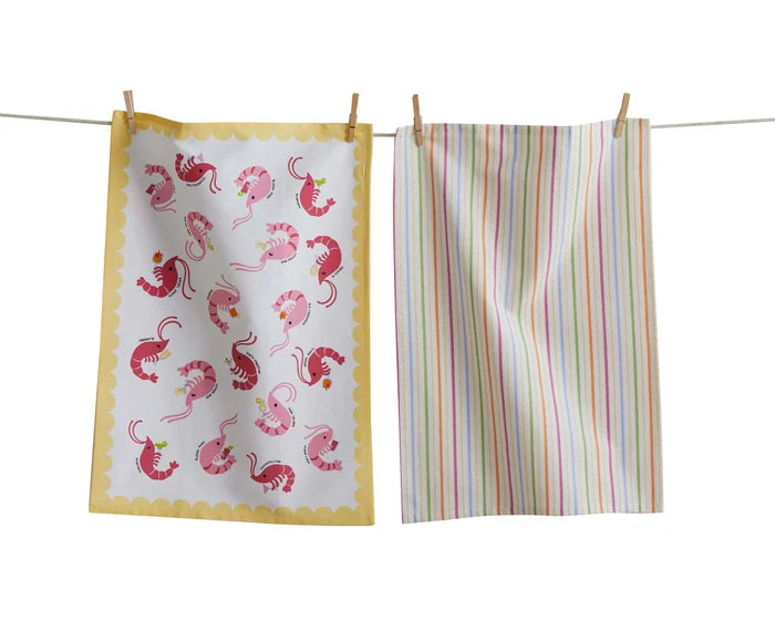 SHRIMP COCKTAIL DISHTOWEL SET OF 2