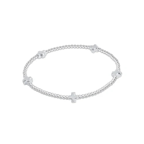 Signature Cross Small 2mm Sterling Bracelet - Sterling by enewton