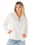 Simply Southern Elsie Fleece Zip-Up Jacket - Ivory by Simply Southern